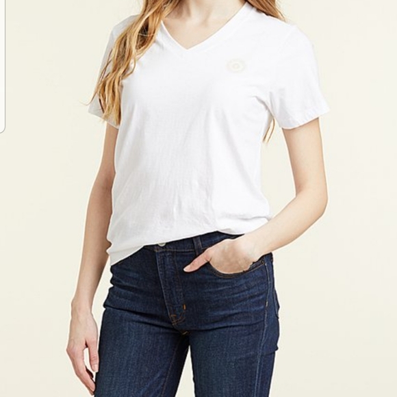 FRYE Logo Vneck T Shirt - Picture 2 of 9